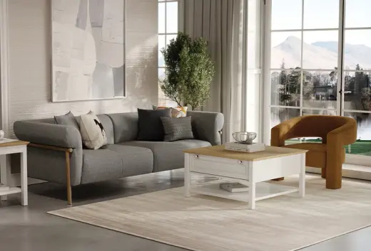 Marsell Koltuk Takımı - Yataklı, Keten Dokulu, 51006 Lacivert