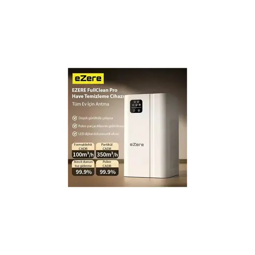Die Grup Ezere Fullclean Pro Have Temizleme Cihazı 350 Cadr LED Ekran Iyon ve Sessiz Çalışma ile Toz Duman Poleni %99.9 Filtreler. Temiz HAVA-(5775)