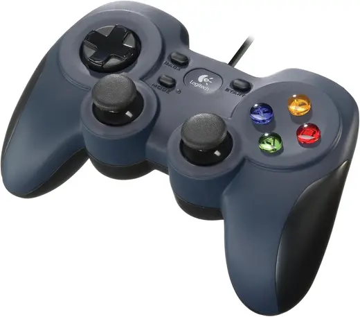 Logitech F310 Kablolu Gamepad, Özel 4 Düğmeli Hassas D-Pad, 1,8 m Kablo Uzunluğu, Lacivert | Controller, konsol düzeni, 4 tuşlu D-Pad, XInput/DirectInput, 1,8 m kablo, PC - mavi/gri