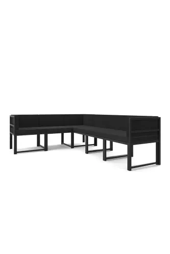 Upstyle Luno 6'Lı L Köşe Koltuk Takımı Siyah