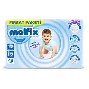 Bebek Bezi 5 Beden Junior Fırsat Paketi 11-18 kg 48 adet
