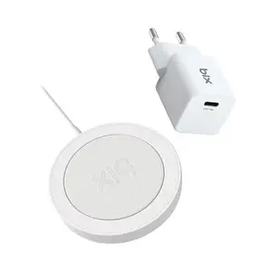 Bix BXMG20 15 W Manyetik Kablosuz Şarj Cihazı ve 20W GaN Type-C PD Şarj Adaptörü Beyaz