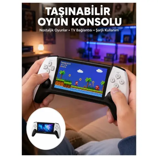 Masa Dostu Kompakt ve Hafif Retro Oyun Konsolu 1000 Klasik Oyun Dahil Tdms-07