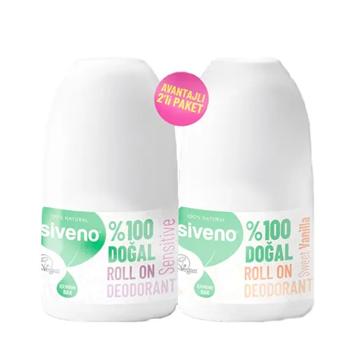 Siveno %100 Doğal Roll-on Deodorant 2 x 40 ml (Sensitive + Sweet Vanilla)