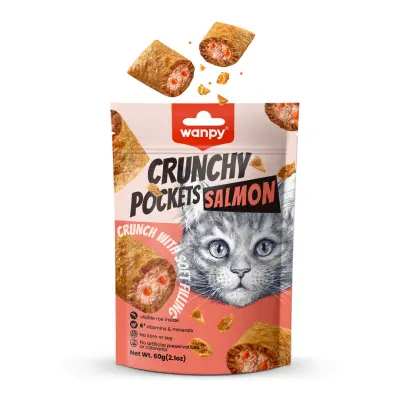 Wanpy Crunchy Pockets Somonlu ve Havyarlı Kedi Ödül Maması 60gr
