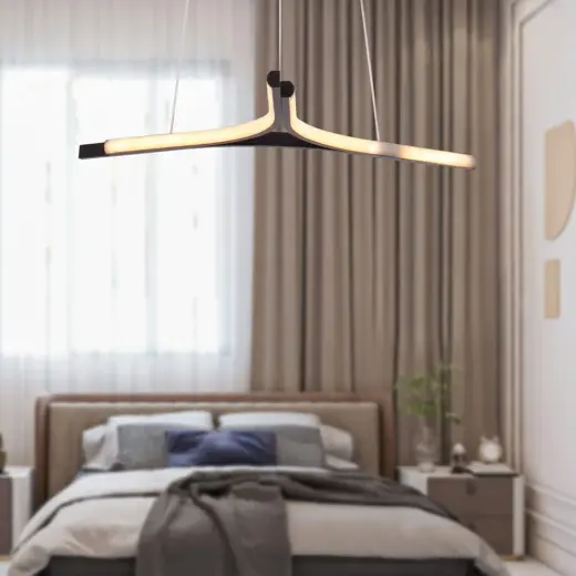 Apliqa Simon Mat Siyah Boyalı 30 Watt Led 300k Salon Oturma Odası Genç Odası Ledli Avize