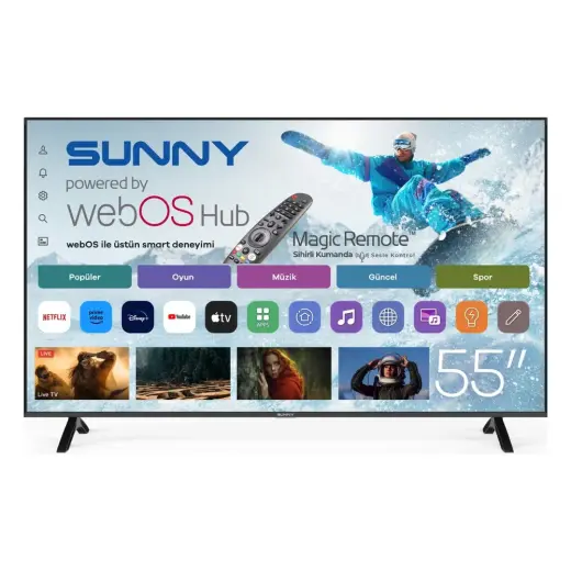 Sunny SN55FMN252 55" 139 Ekran Uydu Alıcılı 4K Ultra HD Smart webOS LED TV