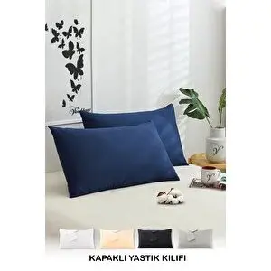 Vionel Home Pamuklu 2'li Yastık Kılıfı 50x70 Cm Düz Renk Gece Mavisi