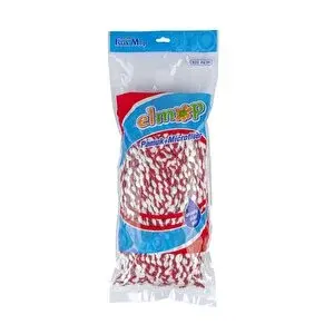 Elmop Pm01 Yedek Islak Vidalı Mop Paspas Püskül Ucu - Pamuklu Mikrofiber İpli Mop Yedeği Başlığı