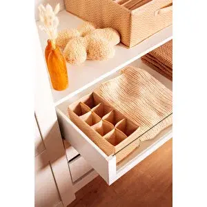 Serstil 8 Gözlü Çekmece İçi Dolap Çorap / İç Çamaşırı Katlanabilir Düzenleyici Organizer Kutu 14x28x12 Cm