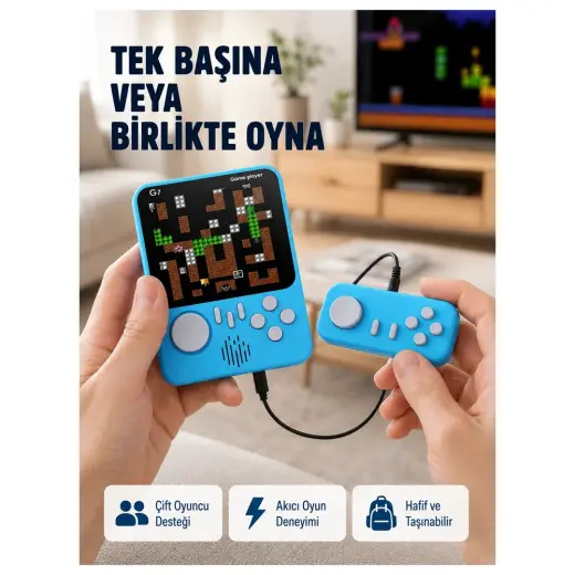 Tv Bağlantılı Çift Oyunculu Şarjlı Retro Gamepad Seti