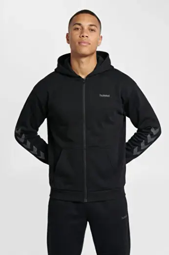 KEEPER CHEVRON FERMUARLI HOODIE Siyah Erkek Fermuarlı Hoodie