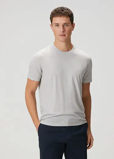 Açık Gri Yün T-shirt