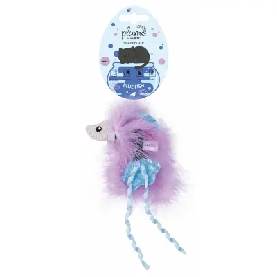 M-Pets Plume Blue Fish Catnipli Peluş Kedi Oyuncağı (Mavi)