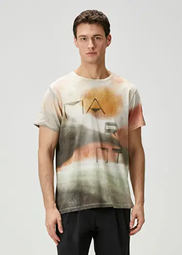 Zaffim Çok Renkli Bej T-shirt