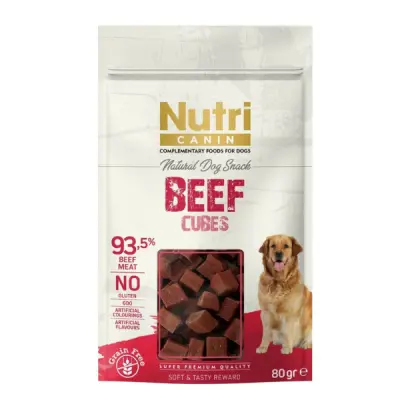 Nutri Canin %93,5 Sığır Etli Tahılsız Küp Köpek Ödül Maması 80gr