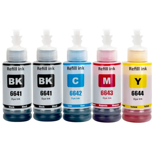 Epson (T6641) (664) 4 Renk Muadil Mürekkep Seti +1 Siyah'lı Epson Ecotank L486, L550, L555, L565 Yazıcı Uyumlu