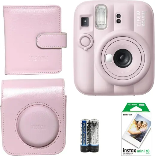 Instax Mini 13 Fotoğraf Makinesi+Çanta+Albüm+10'lu film+askı+pil (pembe)