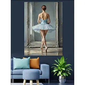 Tablomega Sırtı Dönük Balerin Dansı Dekoratif Kanvas - Mdf Ahşap Tablo 35x50 cm