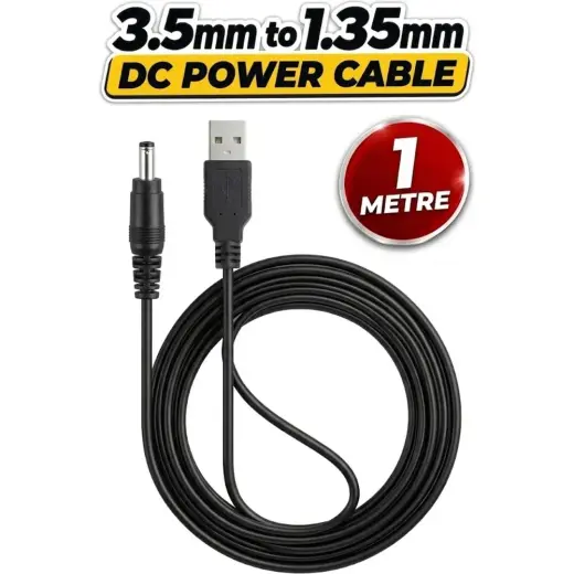 Derwell 1 Metre USB To 3.5mm 1.35MM Plug Tip Connector Notebook Tablet Pc 5V Dc Power Cord Cable Erkek Dc Güç Adaptör Kablosu 1mt Dc Kablo