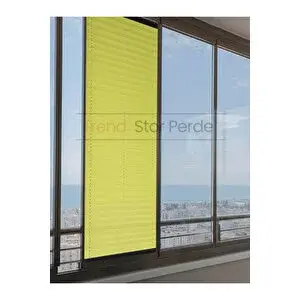 Trend Stor Perde Yeşil Plise Katlanır Cam Balkon Perdesi - Ofis Perdesi - Salon Perdesi - 034 30x200 cm