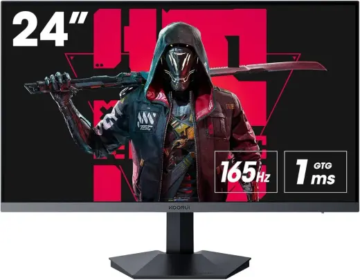 KOORUI Monitör 24E3 23.8Inç, 165Hz, FHD, 1080p(1920*1080), 1ms, Ips, Adaptive Sync, Monitörler,Gaming, Hdmi 1.4*2, Dp 1.2*1, Eğilmek：-5~15°, Yukarı Ve Aşağı, Görme Açısı 178°, Vesa，75*75 mm, Siyah