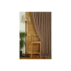 Vivense Massarelli̇ Fon Perde Keten Sütlü Kahve Pi̇lesi̇z 90x260