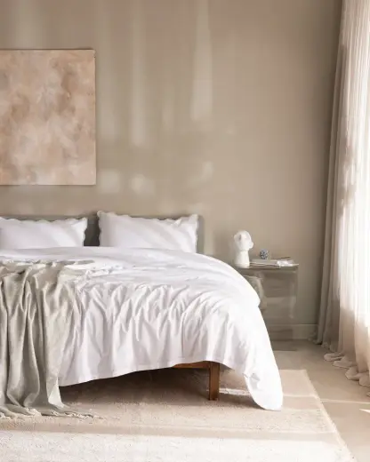 Justine King Size %100 Pamuk Çarşaflı Nevresim Takımı - Beyaz/Mavi