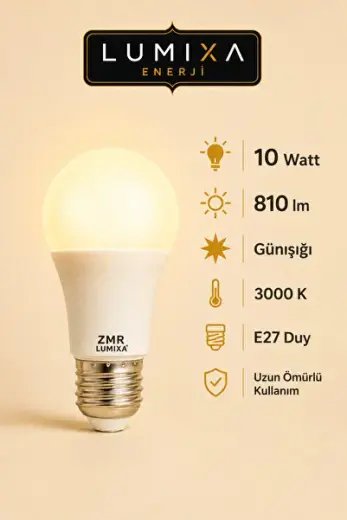 LUMIXA 10 WATT 810 LM GÜNIŞIĞI RENK AMPUL