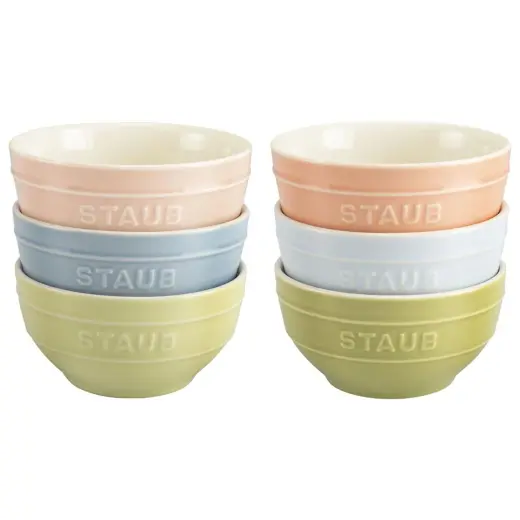 Staub Kase Seti Makaron Seramik | 12 Cm / 6-parça | Karışık Renkler