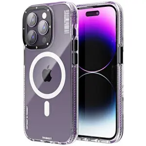 Youngkit Exquisite Tmcx002 iPhone 14 Pro Mor Sert Silikon Kılıf