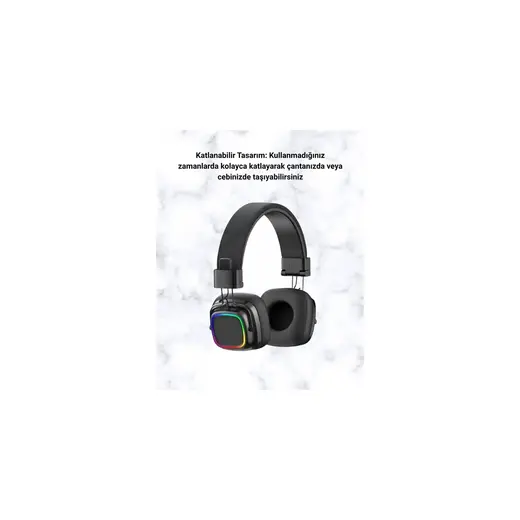 Renas Store Renkli Işık Efektli Bluetooth 5.3 Müzik Kulaklığı