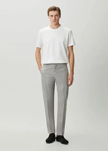Gri Beli Kordonlu Pantolon