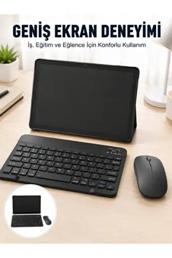 Android İşletim Sistemli SIM Kart Girişli Tablet Bluetooth Klye Mouse Seti Mobil İnternet D
