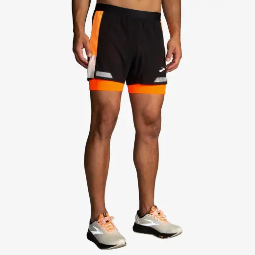 Brooks Run Visible 5 2in1 2.0 Erkek Siyah Şort