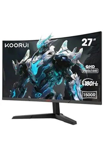Oyun Monitörü 27 inç, 1500R yüzey ekranı 2560X1440 (QHD), 180HZ 1 ms Mornitor, DCI-P3 %85, ultra ince çerçeve, ayarlanabilir eğim, HDMI/DP desteği