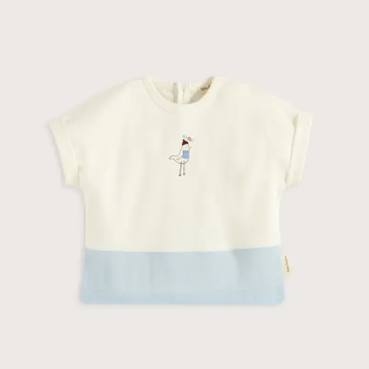 Sea Sıde Tshirt Ekru/Mavi