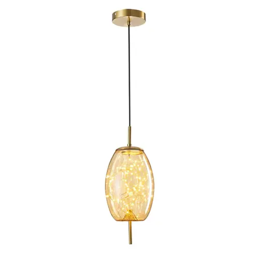 Apliqa Jasper 10 Watt 3000k Eskitme Bal Camlı Tekli Peri Led Sarkıt Avize
