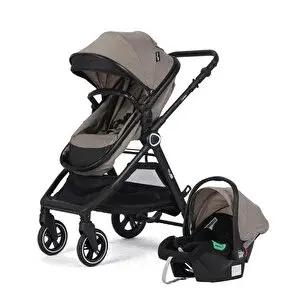 Capitan Travel Sistem Bebek Arabası, Portbebe Dönüşümlü, Çift Yönlü, Geniş Tente, 0 - 22 kg, Bej