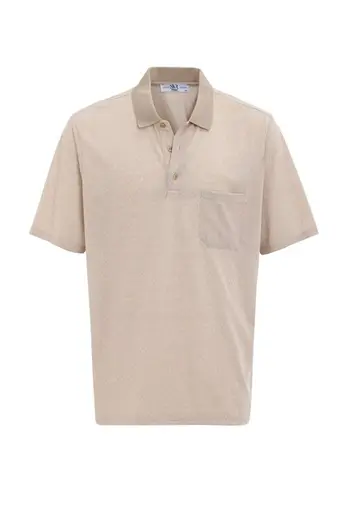 Bej Regular Desenli Polo Yaka Tişört