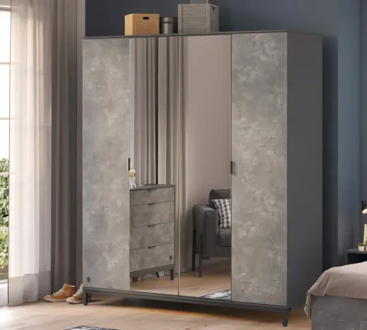 Space Gray 4 Kapılı Dolap