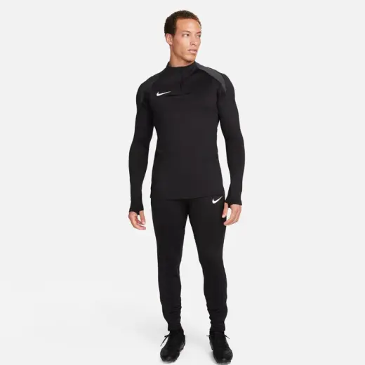Nike Strike Dri-Fit Zip Neck Erkek Siyah Futbol Üstü