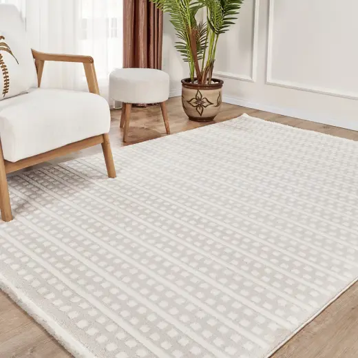 Kaşmir Halı 7/24 Plushy Runa Cream 80x150 cm