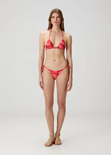 Pembe Desenli Brazilian Bikini Altı