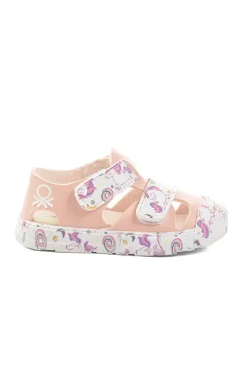 Pudra Cırtlı Kız Bebek Sandalet BN-1409 B