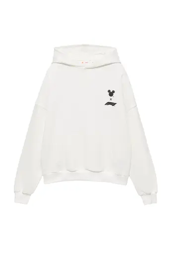 Disney x F1 beyaz kapüşonlu sweatshirt Buz rengi