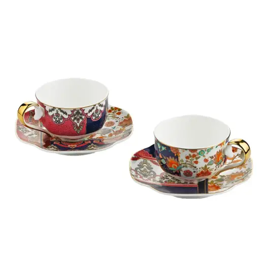 Lucky Art Etro Bone 2li Çay Fincani Seti 250 Ml
