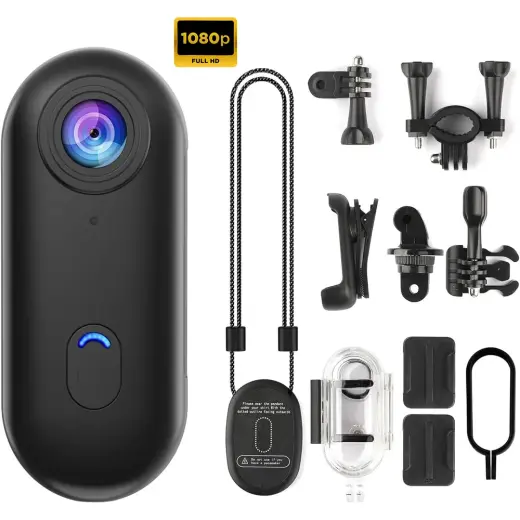 Robeve Mini Wifi Aksiyon Kamerası 1080P Giyilebilir Aksiyon Kamera - Su Geçirmez Tasarım - Ses ve Görüntü - Motorsiklet Görüntü Kaydı - Aksiyon Görüntü Kaydı