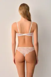 Ekru Vivienne Dantelli Brazilian String Külot 5