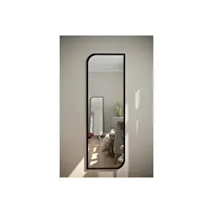 Nysamo Siyah Çapraz Oval Dekoratif Boy Duvar Aynası 40x120 Cm